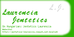 laurencia jentetics business card
